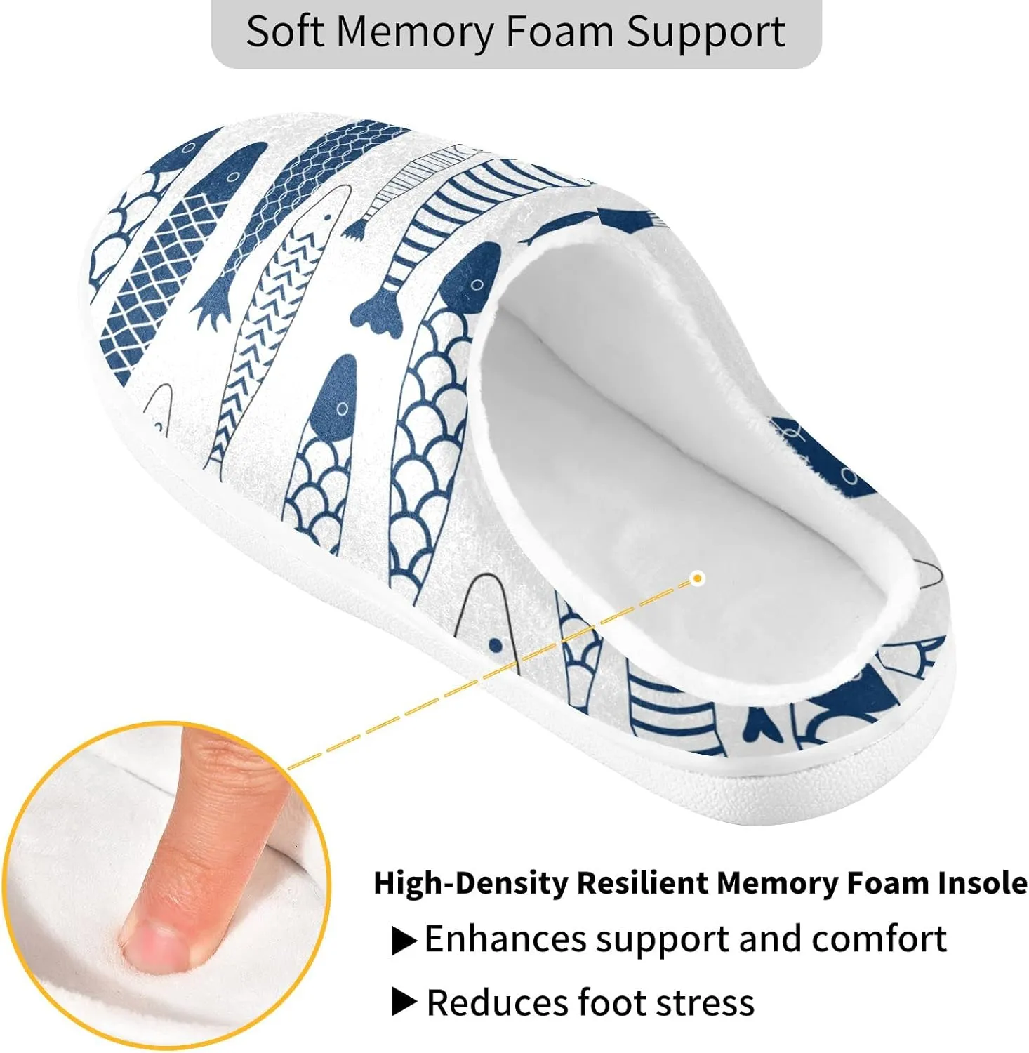 Oyihfvs Unisex Memory Foam Warm Slippers Comfort Soft Casual Shoes for Indoor Outdoor S-XXXL
