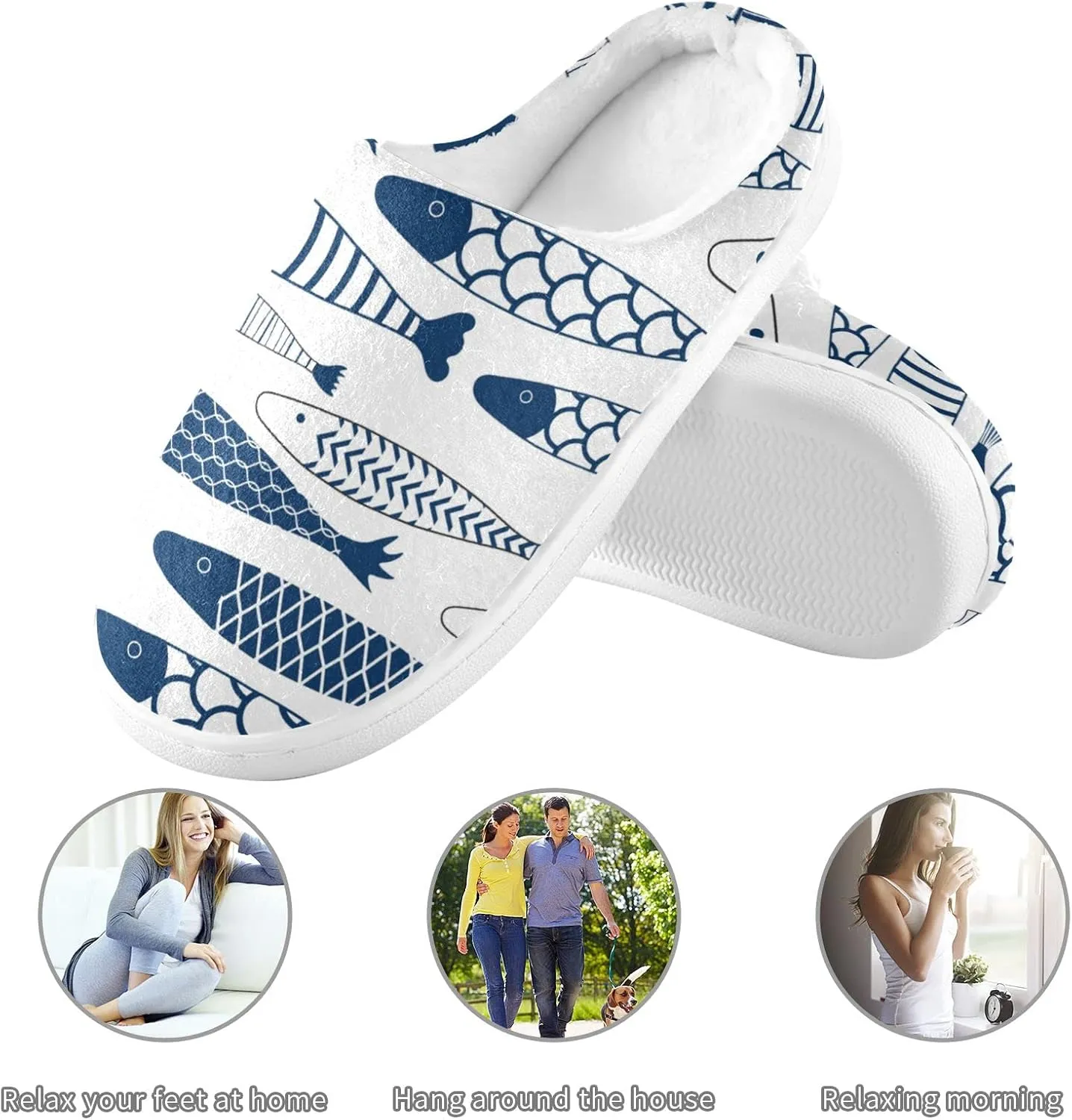 Oyihfvs Unisex Memory Foam Warm Slippers Comfort Soft Casual Shoes for Indoor Outdoor S-XXXL