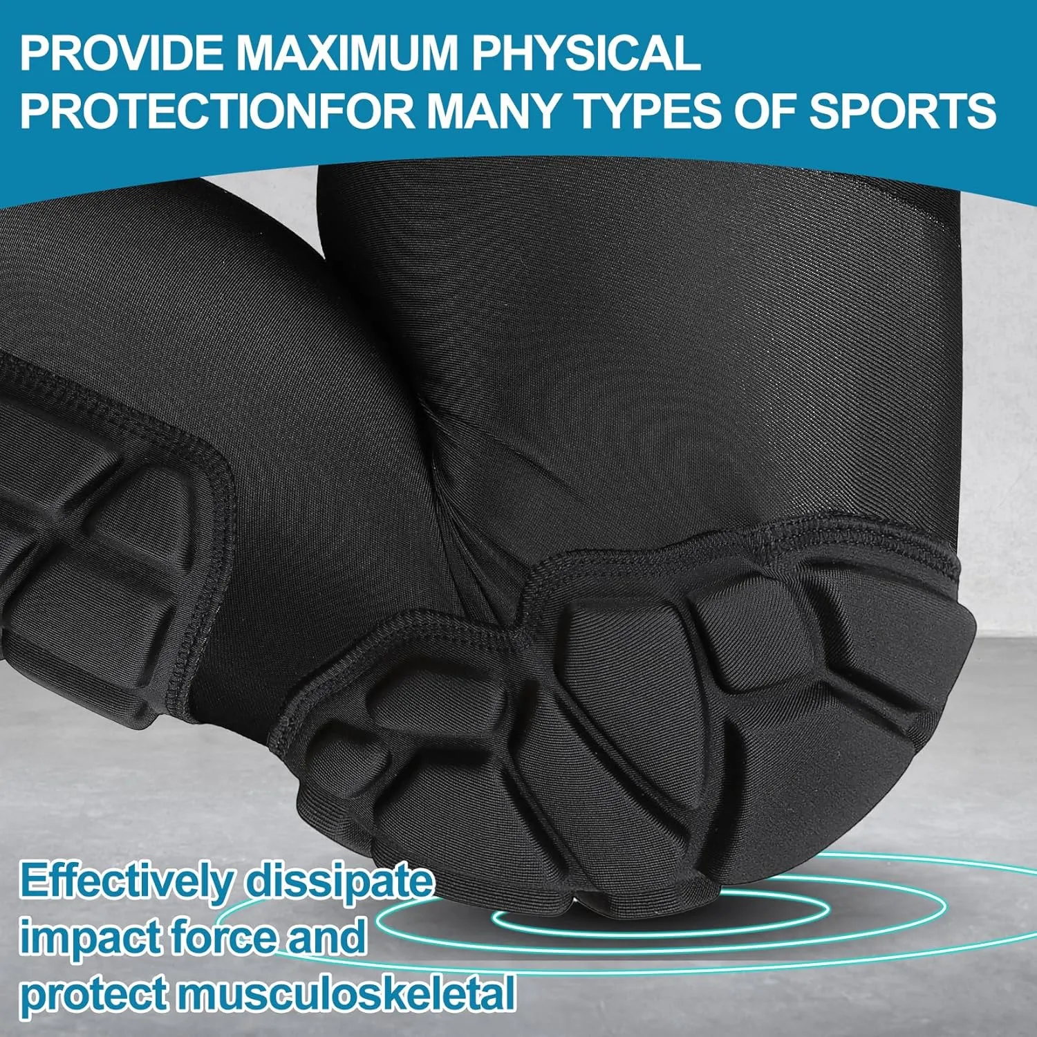Padded Knee & Shin Guards Calf Pads Protector Compression Leg Sleeve Knee Brace for Football Basketball Volleyball Soccer Baseball for Youth Adult (1 Pair)