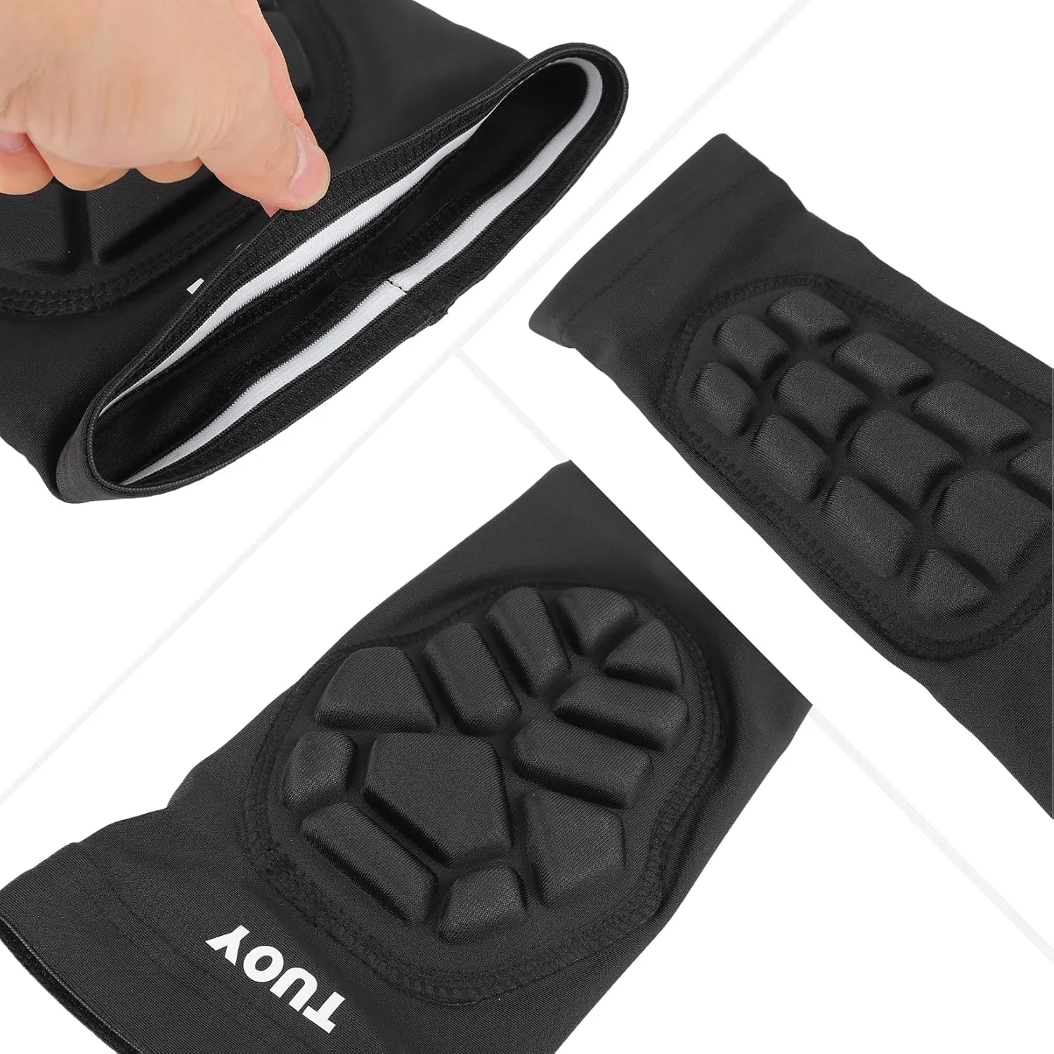 Padded Knee & Shin Guards Calf Pads Protector Compression Leg Sleeve Knee Brace for Football Basketball Volleyball Soccer Baseball for Youth Adult (1 Pair)