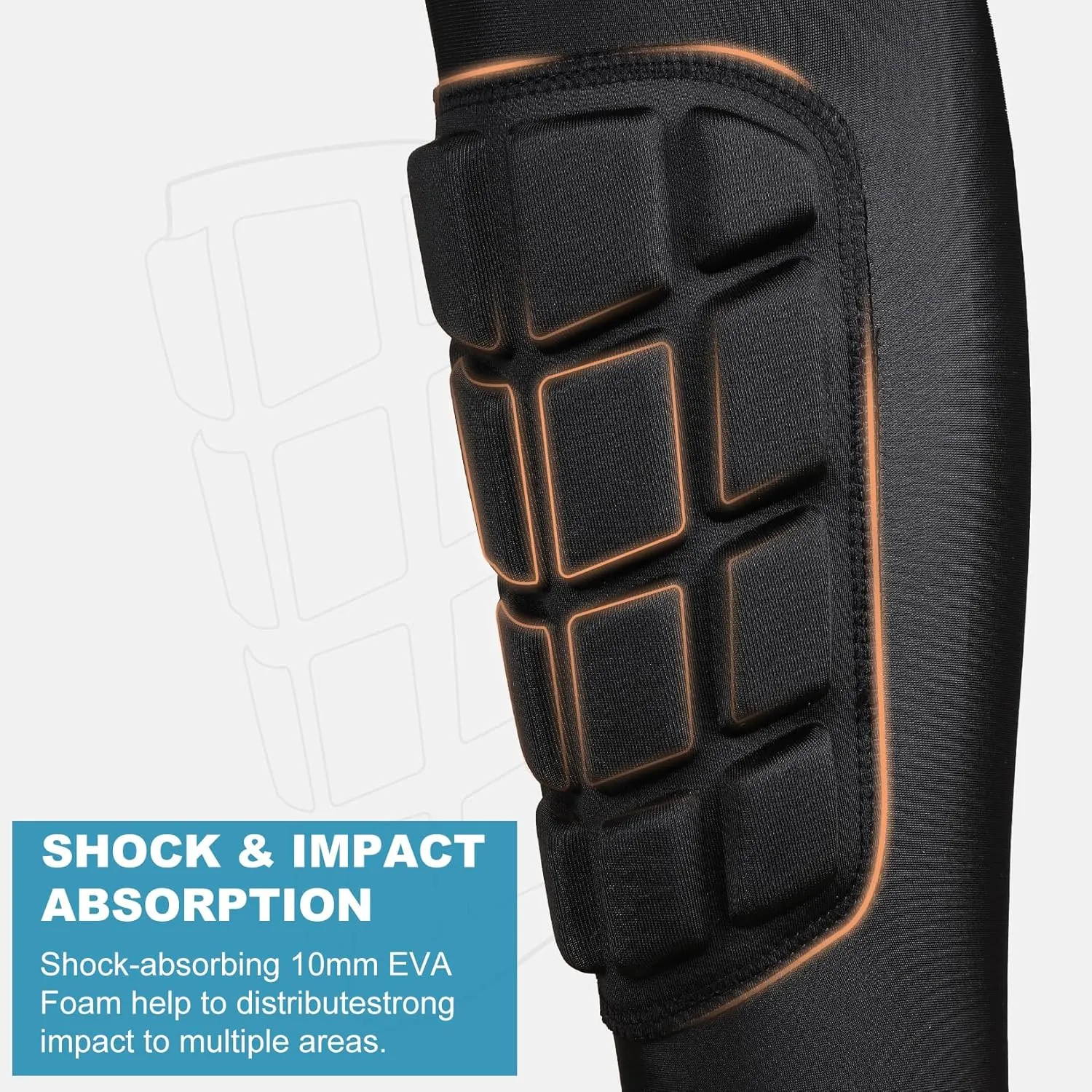 Padded Knee & Shin Guards Calf Pads Protector Compression Leg Sleeve Knee Brace for Football Basketball Volleyball Soccer Baseball for Youth Adult (1 Pair)