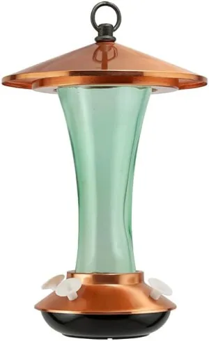 Panacea Woodlink Mid-Century Coppertop Hummingbird Feeder, 15 oz., Green, 11.5''H