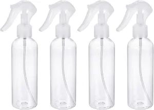 PATIKIL 200ml Spray Bottles, 4 Pack Refillable Mist Sprayer Plastic for Travel Household, Clear