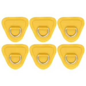 PATIKIL 3.5" Paddle Board D Rings, 6 Pcs Stainless Steel D-Ring PVC Patch Pad No Glue Include for Raft Kayak Inflatable Boat Surfboard, Yellow