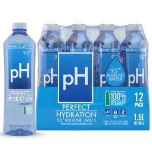 Perfect Hydration 9.5  pH Alkaline Drinking Water, 1.5-Liter Bottle, Case of 12