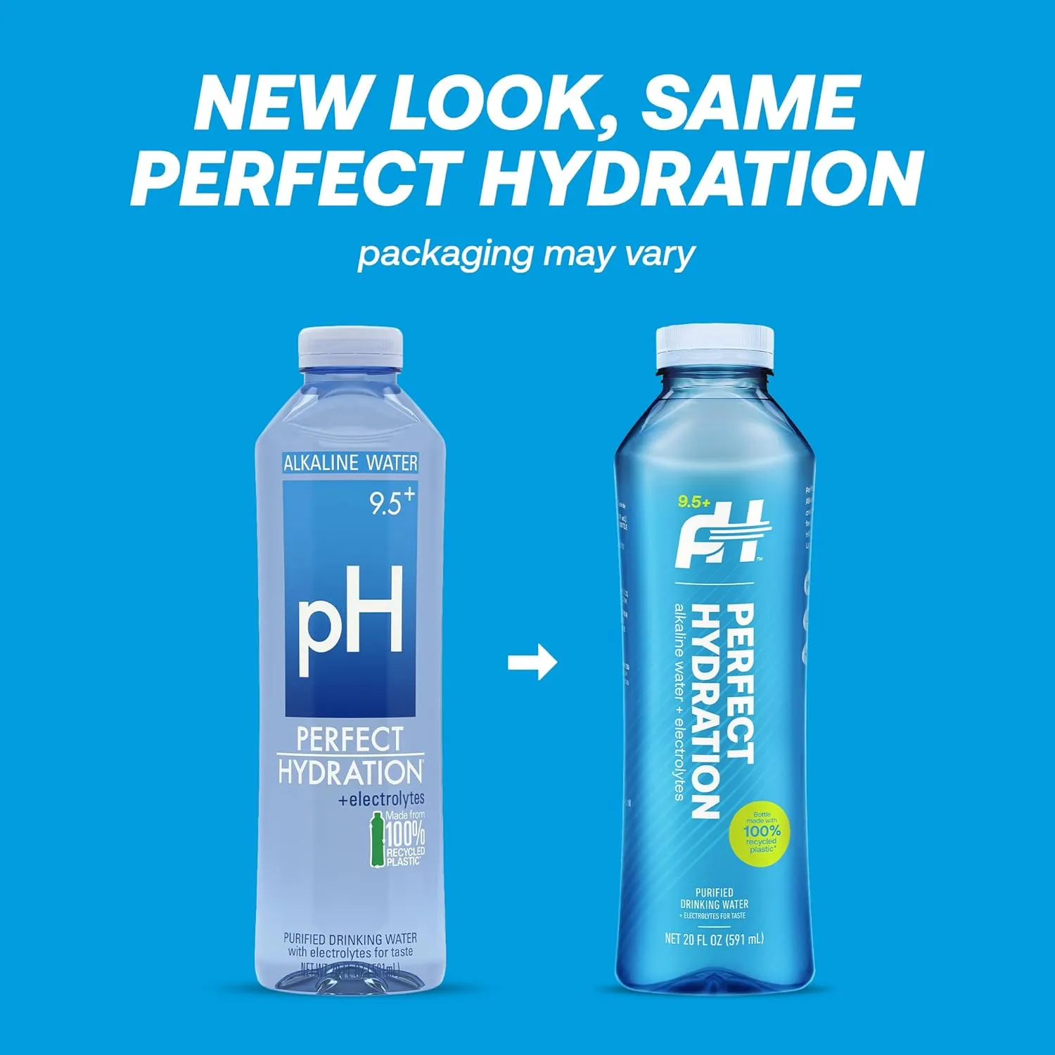 Perfect Hydration 9.5  pH Alkaline Drinking Water, 20-Ounce Bottle, Case of 24