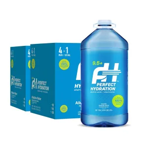 Perfect Hydration 9.5  pH Alkaline Drinking Water, Electrolyte Minerals for Taste, 8 Gallons (2 Cases of 128 fl oz Jugs)