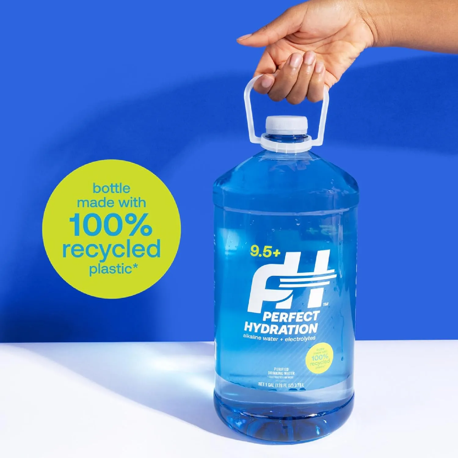 Perfect Hydration 9.5  pH Alkaline Drinking Water, Electrolyte Minerals for Taste, 8 Gallons (2 Cases of 128 fl oz Jugs)