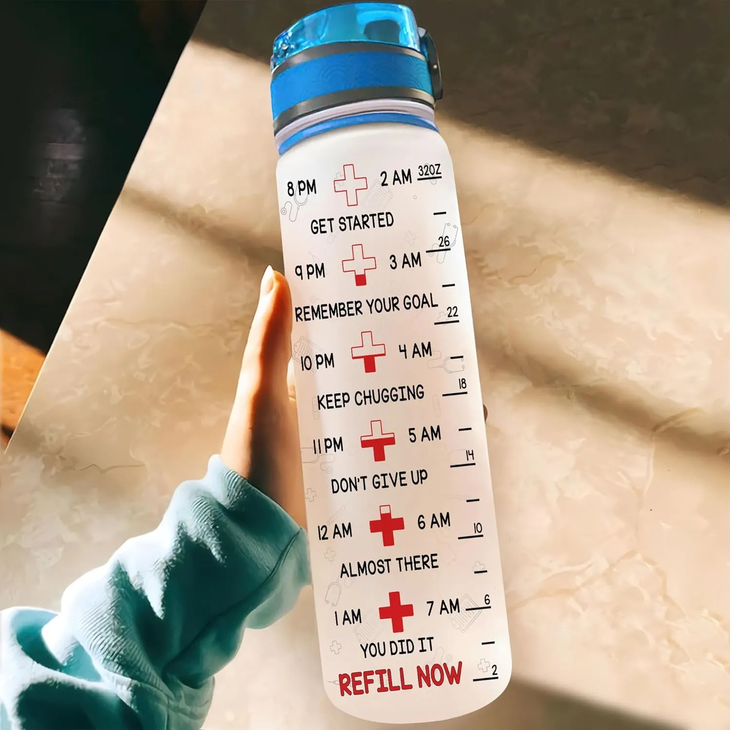 Personalized Nurse Stethoscope 32oz 1Liter Motivational Water Bottle, Customized Name Nurse, Gifts For Nurse Graduation - Appreciation Present For Women Coworkers 5.7 x 7 x29.5(cm)