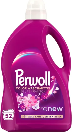 Perwoll Renew Flower Frenzy (1 x 52 Washes), Liquid Detergent, Detergent for Colors & Whites, Color Detergent Gives Intense Freshness with Floral Fragrance