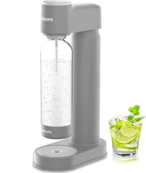 PHILIPS Sparkling Water Maker Soda Maker Soda Streaming Machine Quick Twist for Easy Install, 1L Carbonating Bottle, Soda Water Maker, Compatible with 60L CO2 Carbonator(NOT Included), ADD4901GROQ/37
