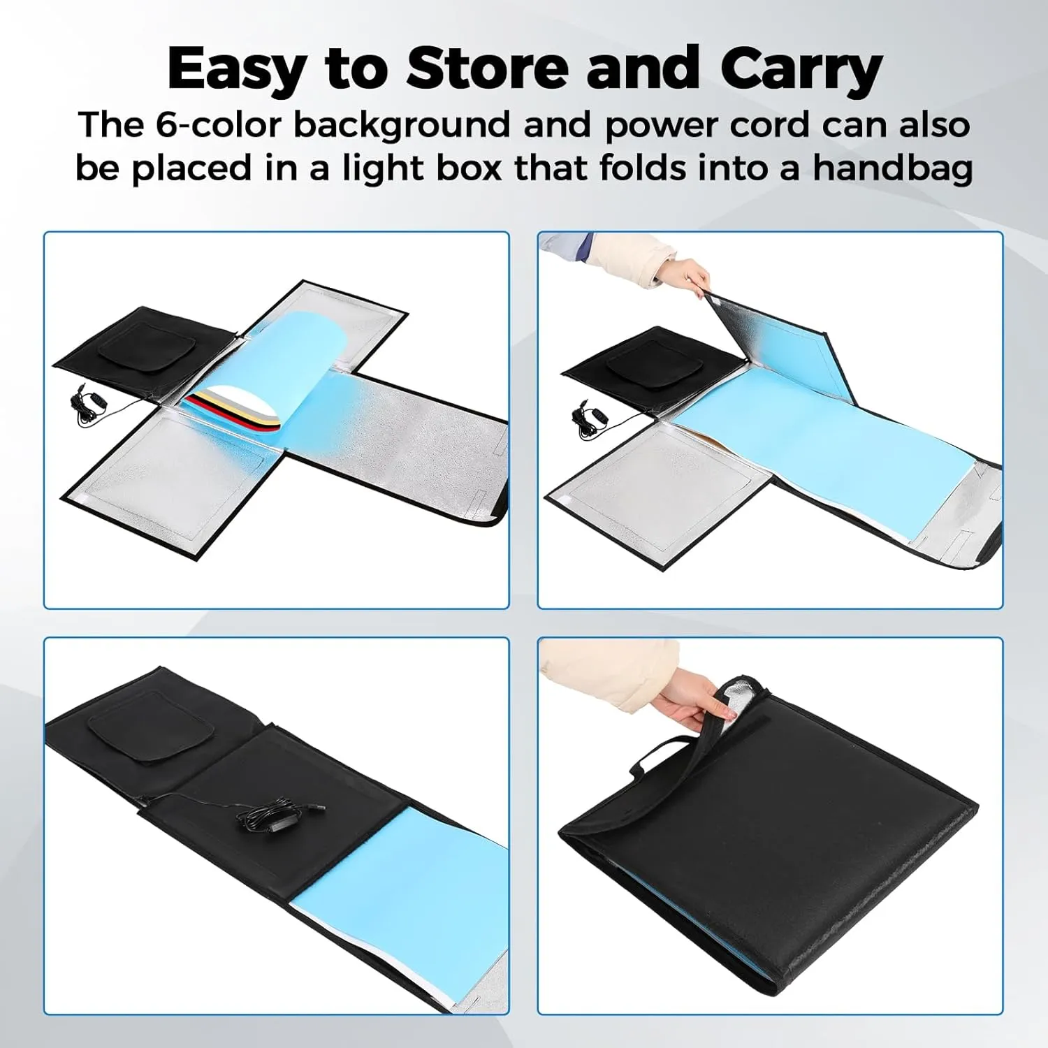 Photo Light Box, 12/16/20/24/32 Inch Photography Light Box with CRI>95 120 Light Beads. Dimmable Shooting Tent Kit with White and Warm Light. 6 Color Backdrops Photo Booth for Studio Products Display