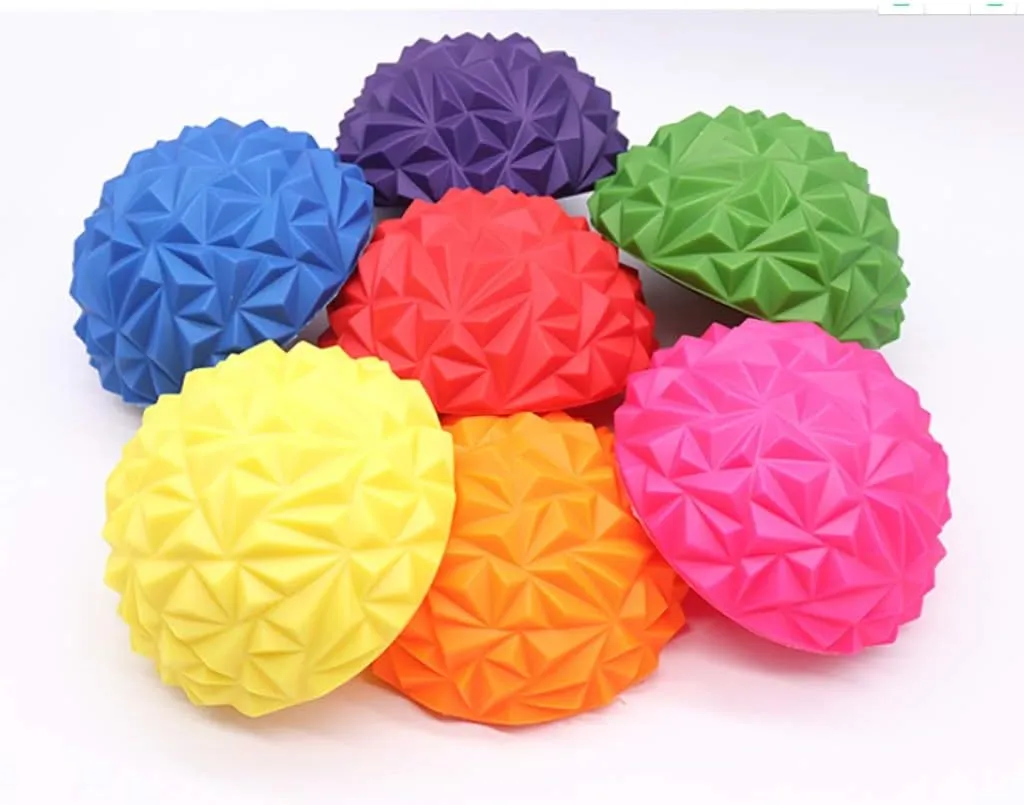 Pineapple Ball,Balance Semi-Sphere,Tactile Massage Foot Pad,Stable Training Ball Fitness Ball Anti-Burst Fitness Ball 16×10CM (Color : D)