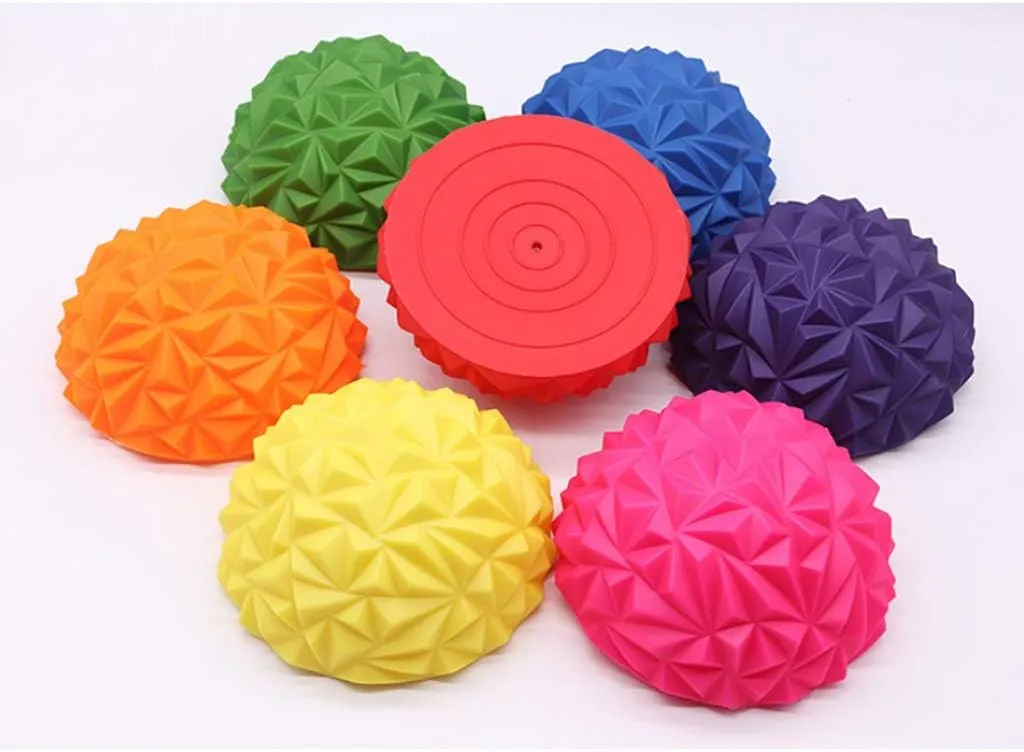 Pineapple Ball,Balance Semi-Sphere,Tactile Massage Foot Pad,Stable Training Ball Fitness Ball Anti-Burst Fitness Ball 16×10CM (Color : D)