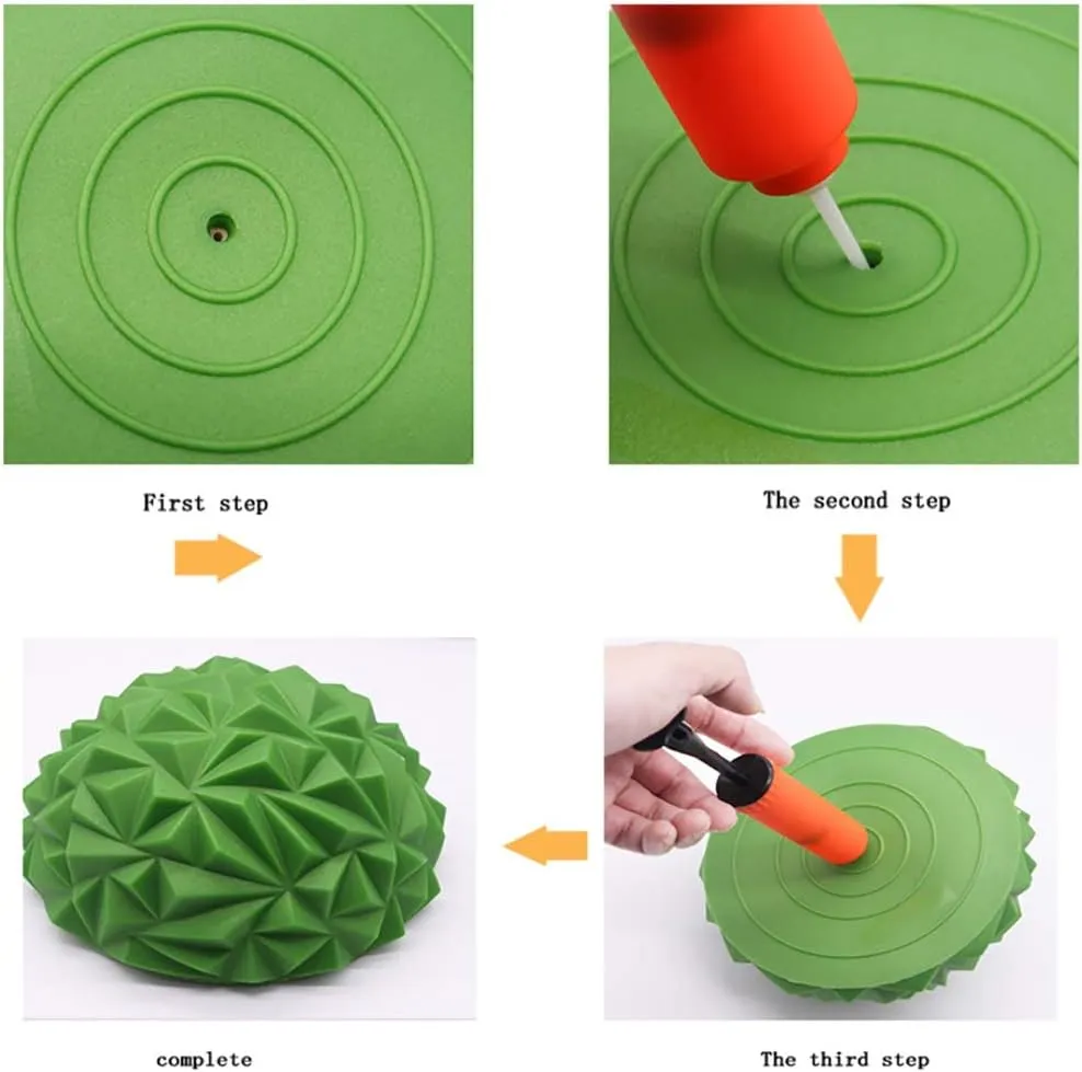 Pineapple Ball,Balance Semi-Sphere,Tactile Massage Foot Pad,Stable Training Ball Fitness Ball Anti-Burst Fitness Ball 16×10CM (Color : D)