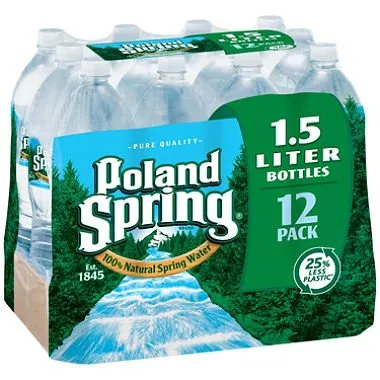 Poland Spring 100% Natural Spring Water (1.5 L bottles, 12 pk.) (pack of 2)