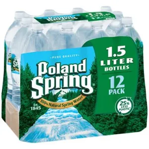 Poland Spring 100% Natural Spring Water (1.5 L bottles, 12 pk.) (pack of 2)