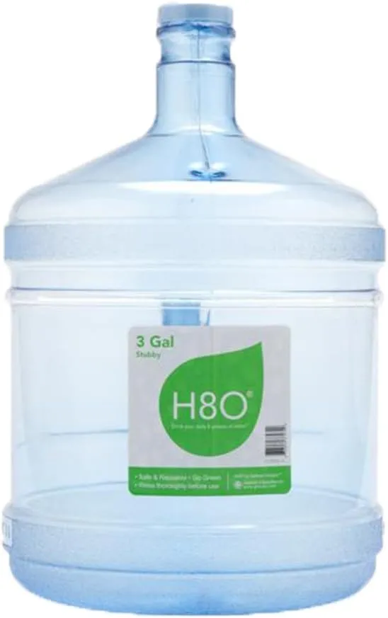 Polycarbonate 3 gallon Stubby Water Bottle (with Handle) with 48mm Cap