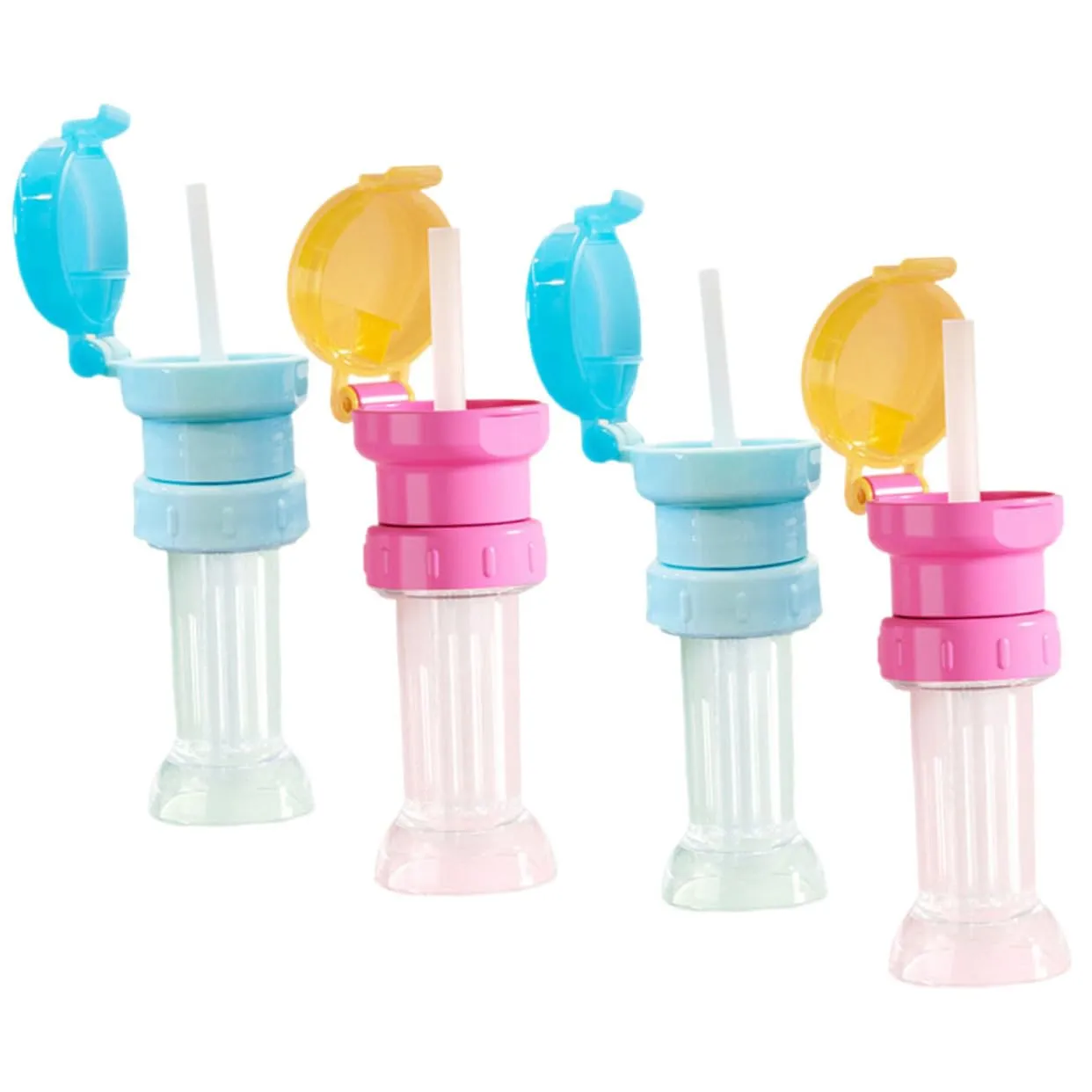 POPETPOP 16pcs Boy Girl Water Bottle Caps with Straws Bottle Adapters for Toddlers Safe Easy Installation Convenient Spill Design