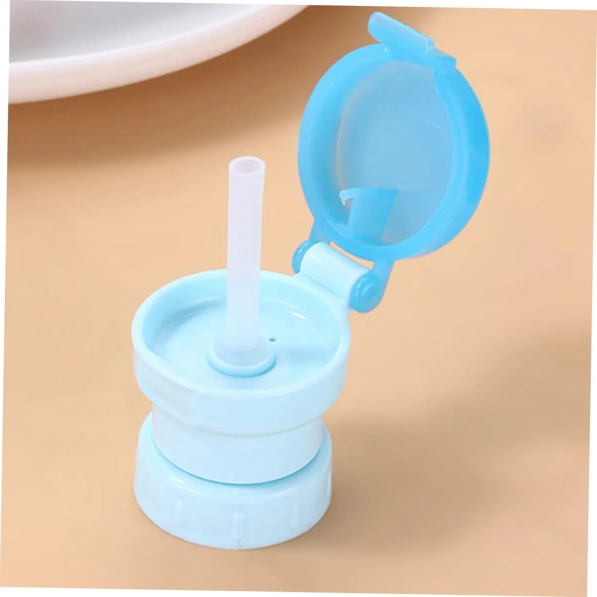 POPETPOP 16pcs Boy Girl Water Bottle Caps with Straws Bottle Adapters for Toddlers Safe Easy Installation Convenient Spill Design