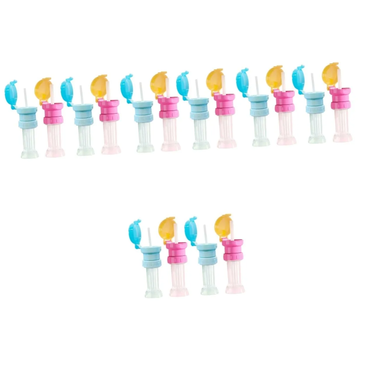 POPETPOP 16pcs Boy Girl Water Bottle Caps with Straws Bottle Adapters for Toddlers Safe Easy Installation Convenient Spill Design