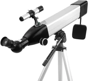 Portable Monocular Astronomical Telescope 500/60mm High Magnification Astronomy Refractor Telescope with Adjustable Tripod and Handbag Space Magnification Starry Sky Deep Space Mirror Stargazi