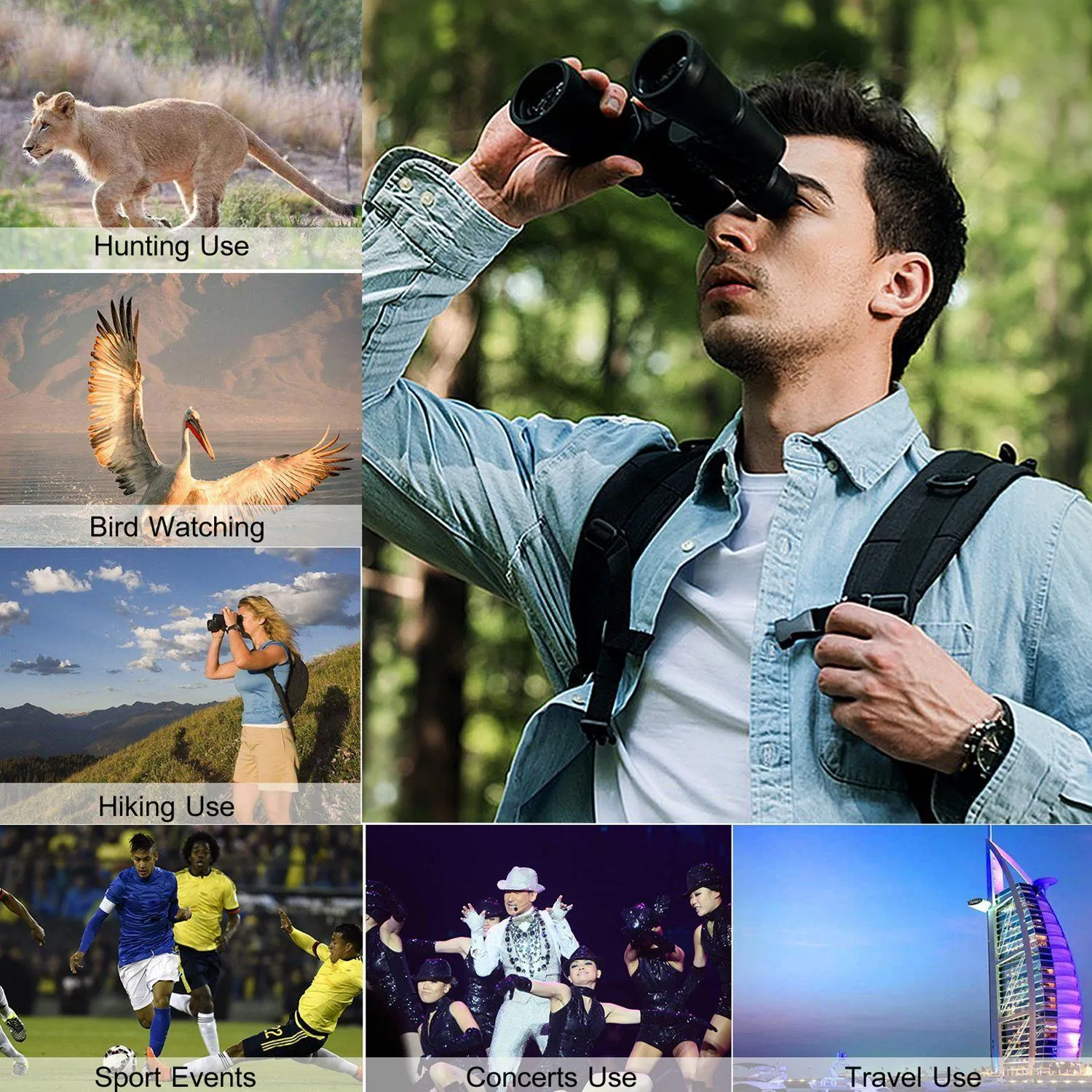 Portable Zoom Binoculars with FMC Lens