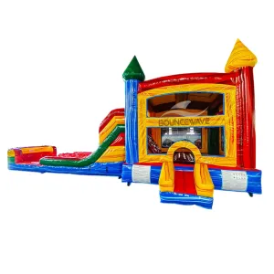 Primary Marble Splash & Save Bounce House with Dual Lane Slide (Wet/Dry)