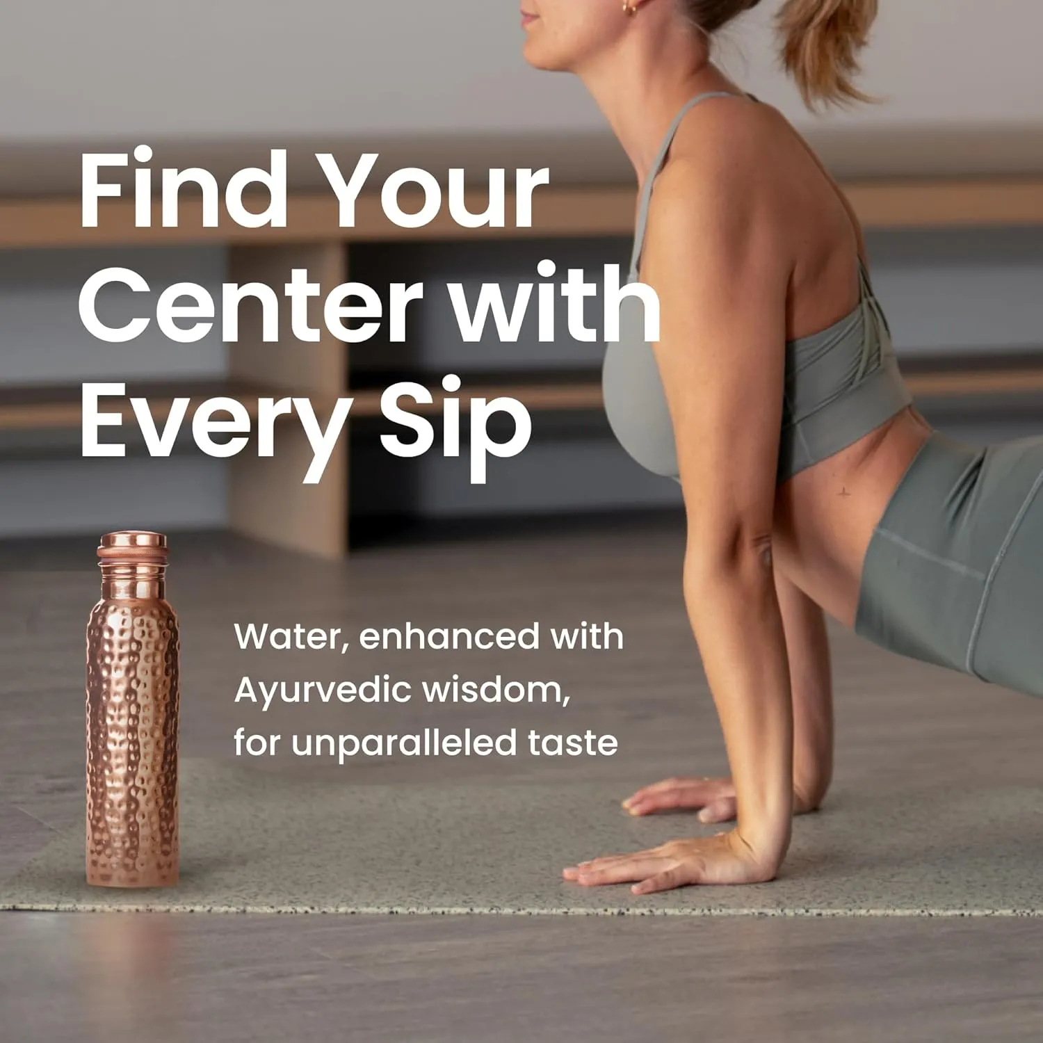 Pure Copper Water Bottle for Drinking Water, 34 Oz Hammered Finish – Stay Hydrated and Enjoy Ayurvedic Benefits – Leak-Proof, Temperature Retention, Eco-Friendly Design – Durable Copper Bottle