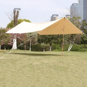 Pyramid Tent Indian Teepee Tents with Sun Shelter 3 4 People Family Tent Waterproof Outdoor Camping Cotton Tent Yurt Tent for Mountaineering Hiking Camping (3 * 4m Canopy Cotton)