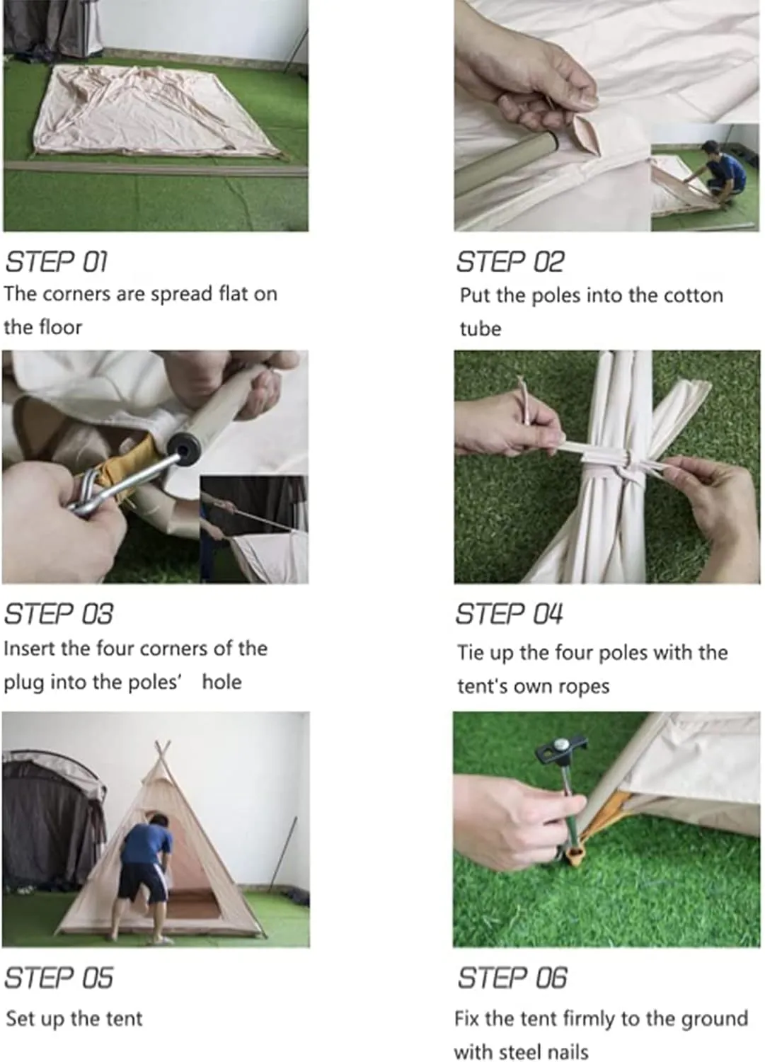 Pyramid Tent Indian Teepee Tents with Sun Shelter 3 4 People Family Tent Waterproof Outdoor Camping Cotton Tent Yurt Tent for Mountaineering Hiking Camping (3 * 4m Canopy Cotton)
