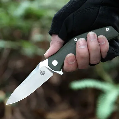 QSP Pocket Knife PANGOLIN QS105-B, Steel Blade and G10 Handle(Stone Wash Blade)