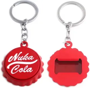 retsamradassaT Fall Out Theme Nuka Cola Bottle Cap Opener Keychain, Standard, Red