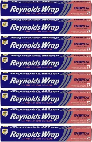 Reynolds Wrap Aluminum Foil 75 sq ft (Pack of 8)