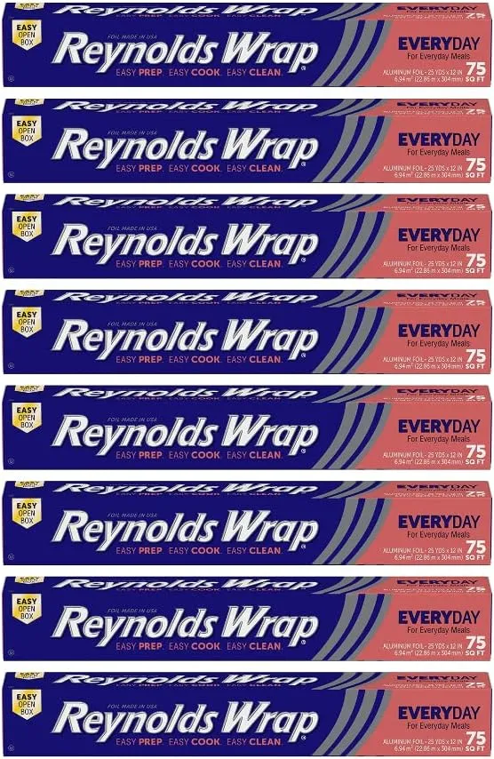 Reynolds Wrap Aluminum Foil 75 sq ft (Pack of 8)