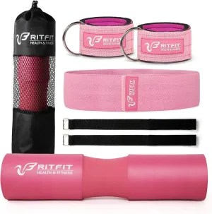 RitFit Barbell Squat Pad, Advanced Neck & Shoulder Ergonomic Protective Pad Support for Squats, Lunges & Hip Thrusts,Comfortable Foam Sponge Pad, Bonus 2 Securing Straps Included