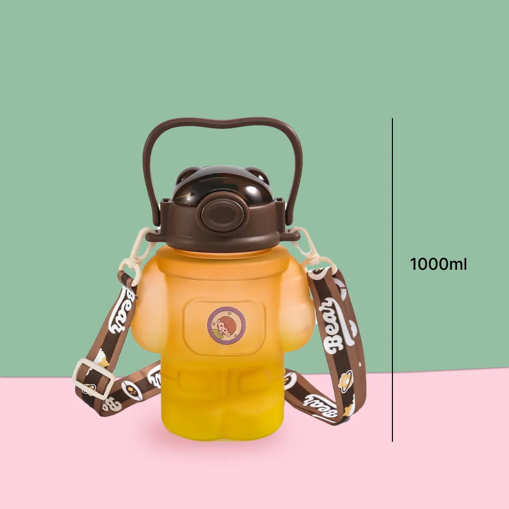 Robot Theme Matte Tumbler Water Bottle 1L