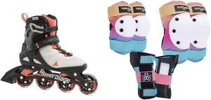 Rollerblade Macroblade 80 Women's Adult Fitness Inline Skate, Grey and Coral, Performance Inline Skates