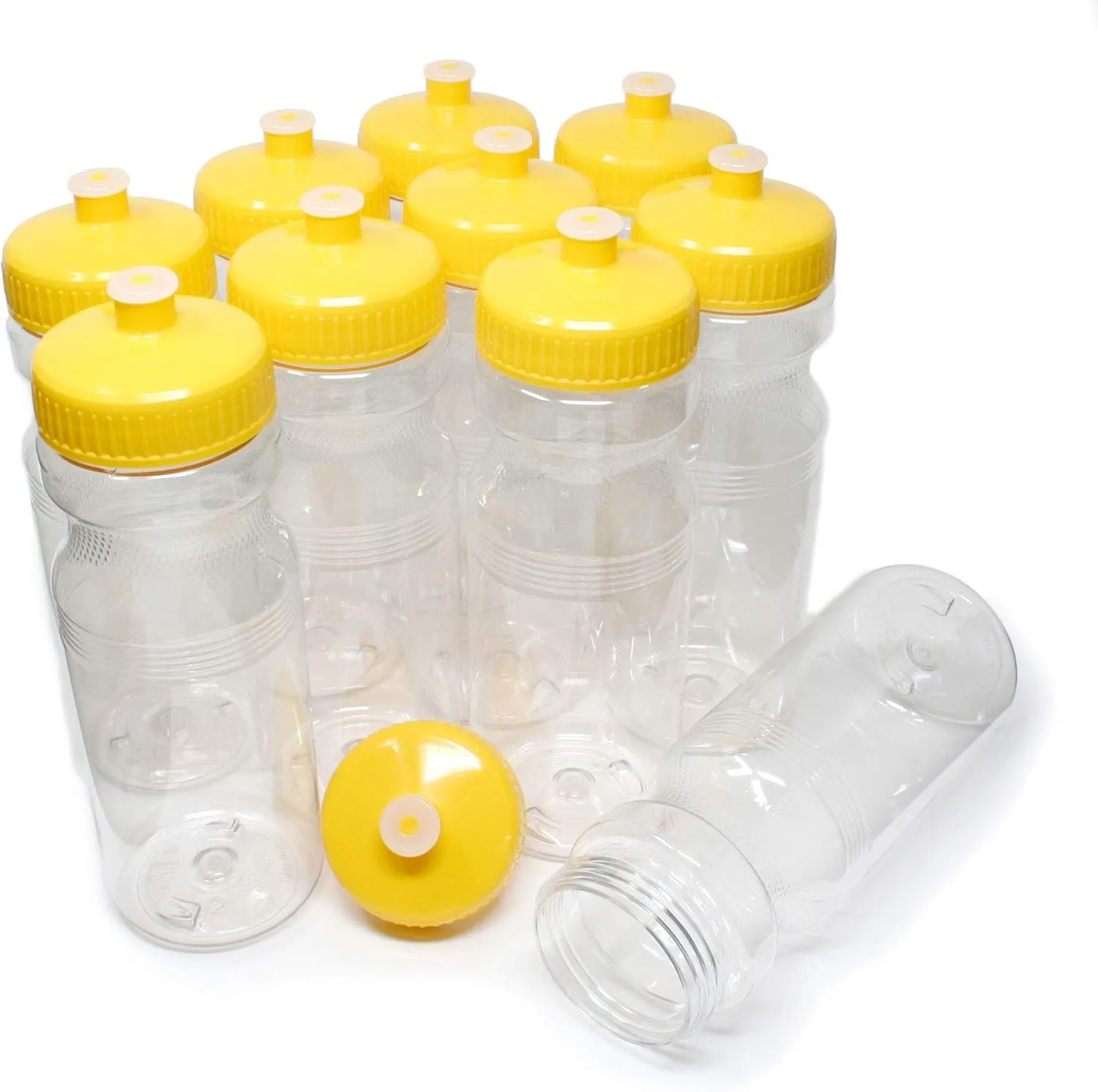 Rolling Sands 24 Ounce BPA-Free Plastic Water Bottles, Set of 10, Made in USA