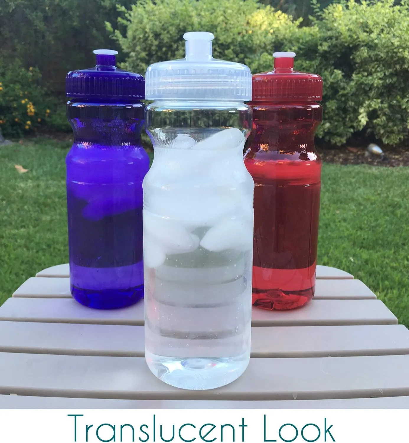 Rolling Sands 24 Ounce BPA-Free Plastic Water Bottles, Set of 10, Made in USA