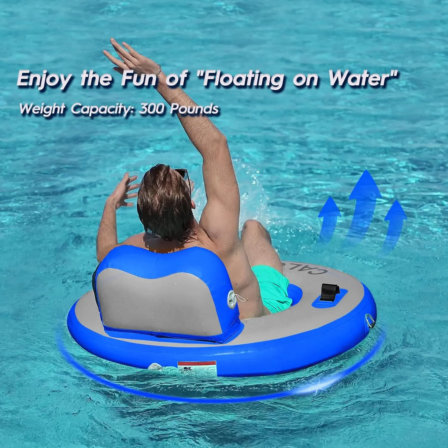 Round Floating Ring Inflatable Water Hammock Heavy Duty River Floats Lake Raft for Adults Tanning Pool Lounger Float Island Platform Pad Mat for Party