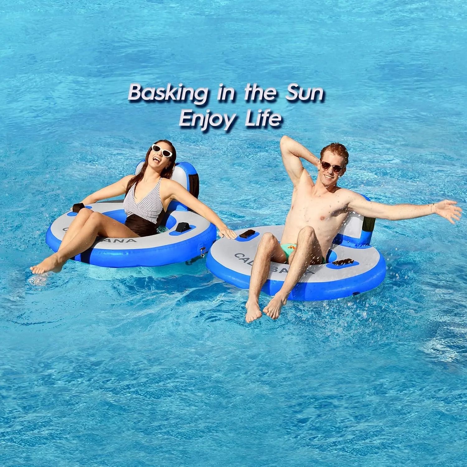 Round Floating Ring Inflatable Water Hammock Heavy Duty River Floats Lake Raft for Adults Tanning Pool Lounger Float Island Platform Pad Mat for Party