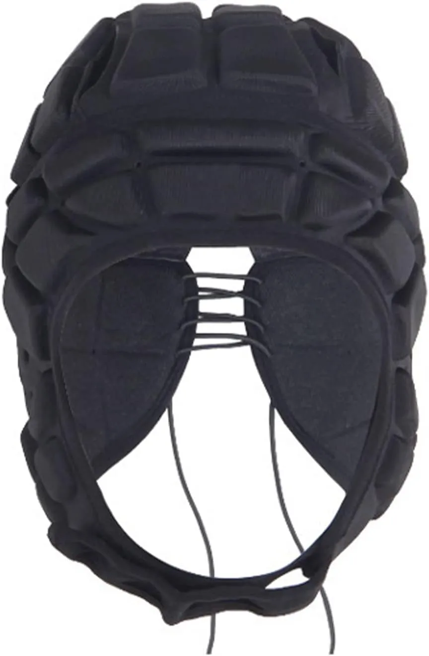 Rugby Helmet Soft Shell Headgear 7v7 Soccer Goalie Foam Padded Head Protector Support Goalkeeper Adjustable Autism Helmet Rugby Flag Football Helmet for Youth Adults