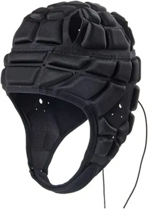 Rugby Helmet Soft Shell Headgear 7v7 Soccer Goalie Foam Padded Head Protector Support Goalkeeper Adjustable Autism Helmet Rugby Flag Football Helmet for Youth Adults