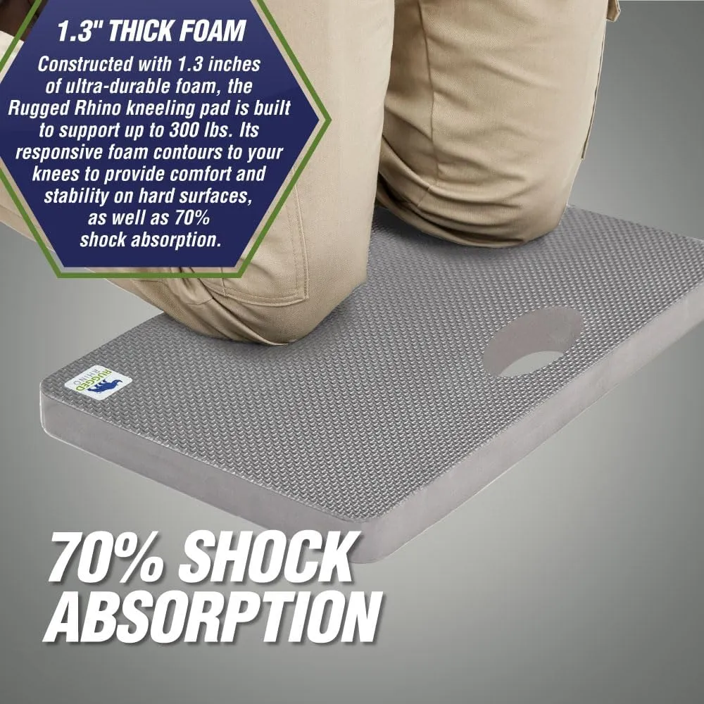 Rugged Rhino Soft Foam Patent Pending Kneeling Pad, Garden Knee Pads Resists Water, Thick Durable Shock Absorbent, Comfortable Strong Rebound, Gardening, Mechanic Tools, Bathing Baby, Slate Gray