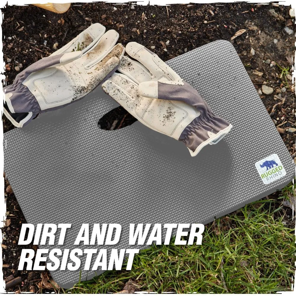 Rugged Rhino Soft Foam Patent Pending Kneeling Pad, Garden Knee Pads Resists Water, Thick Durable Shock Absorbent, Comfortable Strong Rebound, Gardening, Mechanic Tools, Bathing Baby, Slate Gray