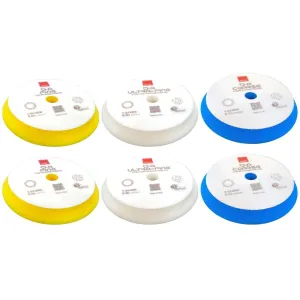 RUPES D-A Series 7" Orbital Foam Polishing Pads Bundle - Includes 2 Fine, 2 Ultra Fine and 2 Coarse Foam Pads - Tailored to Meet The Diverse Needs of Automotive Detailing