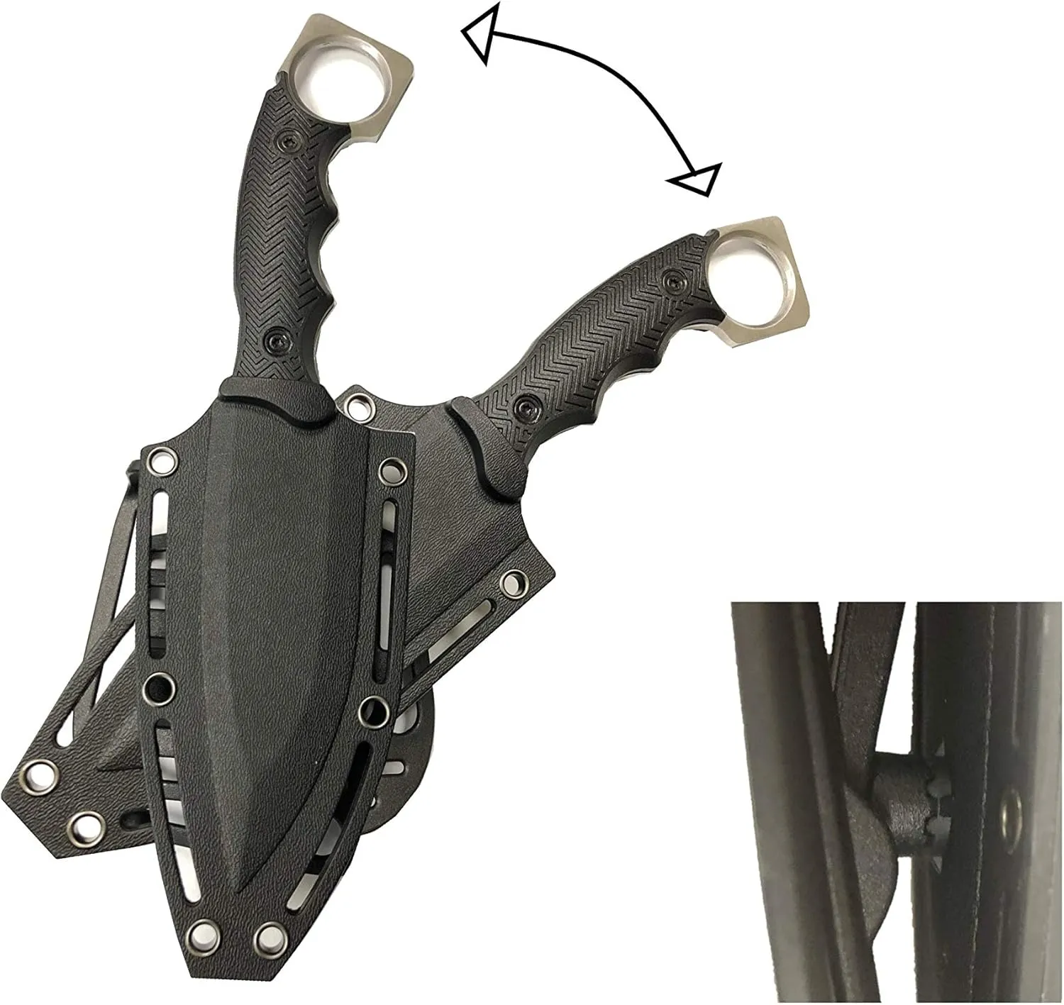 S-TEC 9" Full Tang Tactical Knife with ABS Swivel Sheath - GEN 2 -