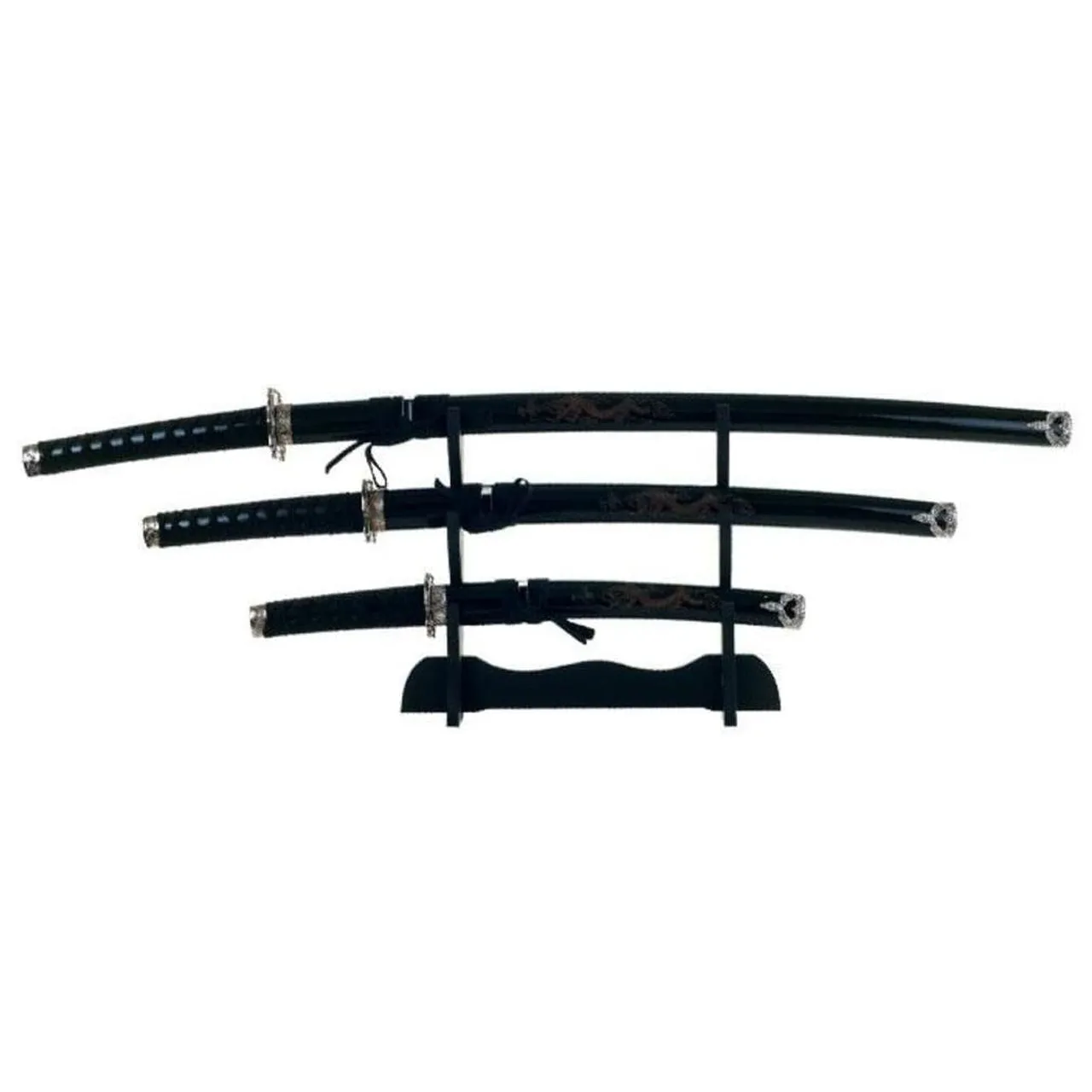 Samurai 3Pce Sword Set Black