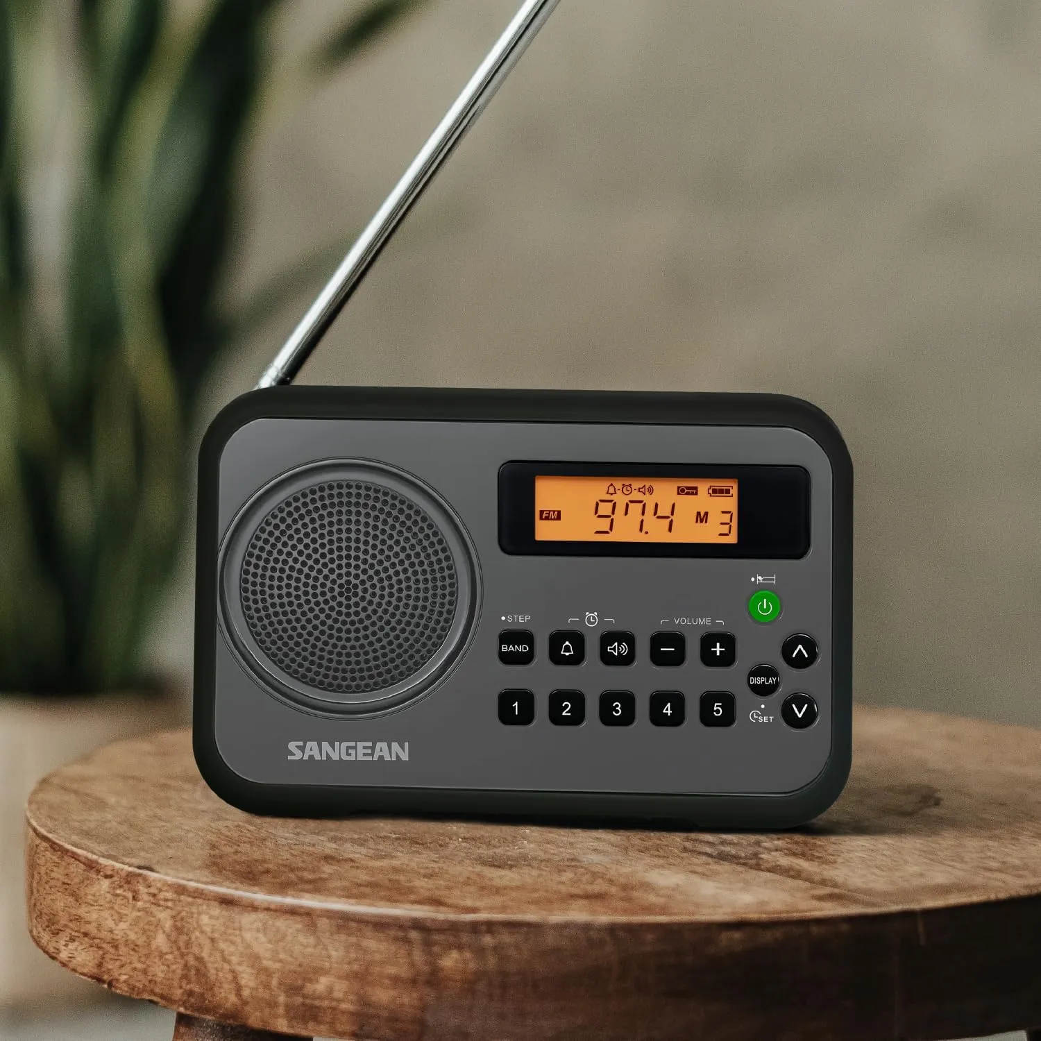 Sangean PR-D18BK Portable Radio with Protective Bumper, AM/FM, Gray/Black